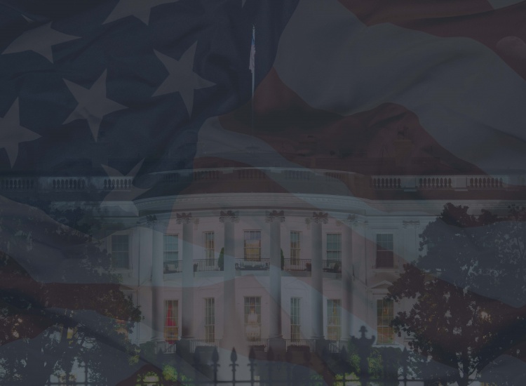 The White House Nighttime view of The White House in Washington DC, USA