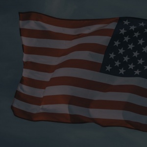 american flag on sky background